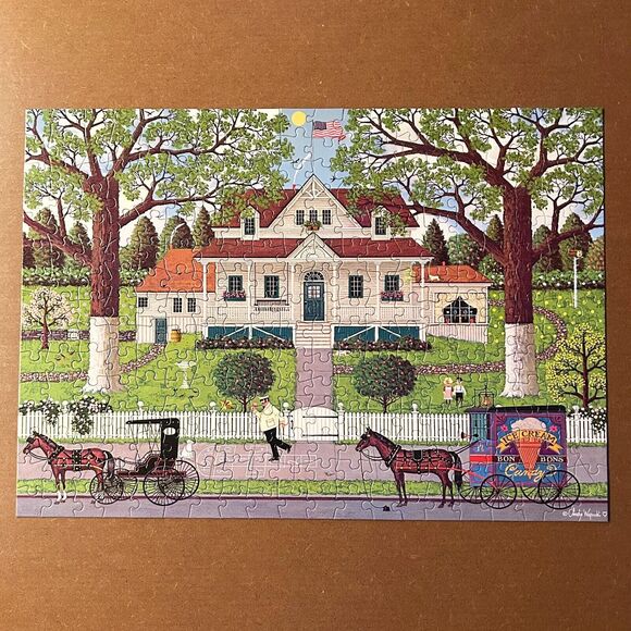 Charles Wysocki Ice Cream and Hopscotch 300 Large Pieces Buffalo Puzzle-Complete - Picture 3 of 9